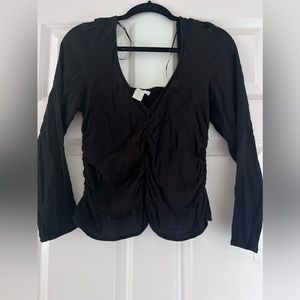 H&M black long sleeve blouse